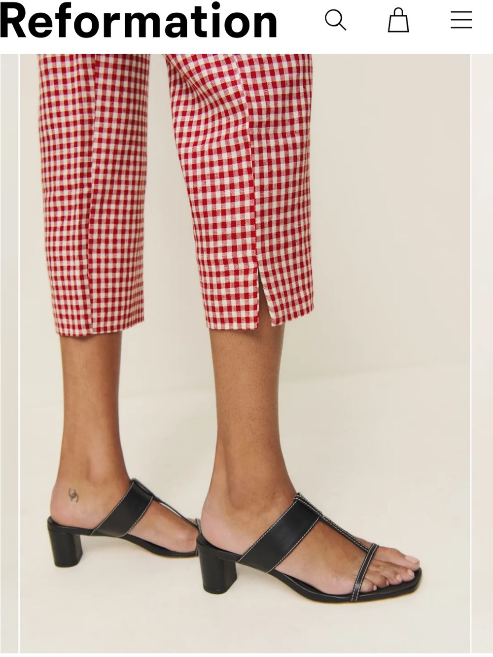 Reformation Petra linen low rise, pedal pusher pant - Picture 3 of 6